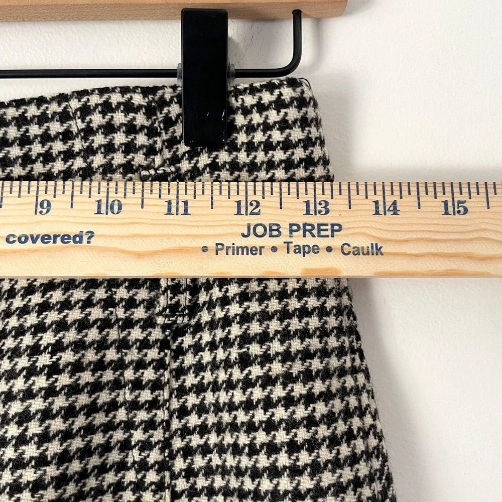 Vintage Houndstooth High Waist Midi Pencil Skirt XS-S Academia Parisian Tailored